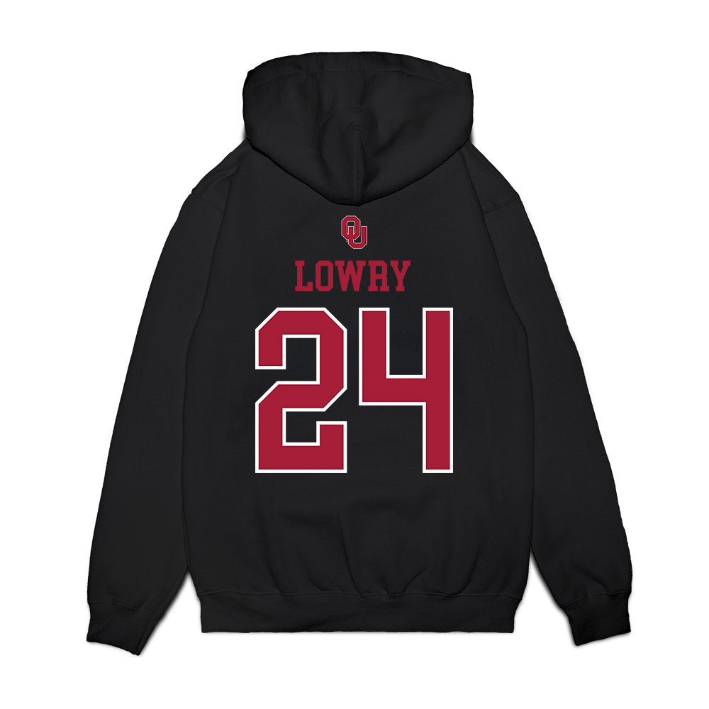Oklahoma - NCAA Softball : Audrey Lowry - Sooners Go Yard! Premium Hooded Sweatshirt-1