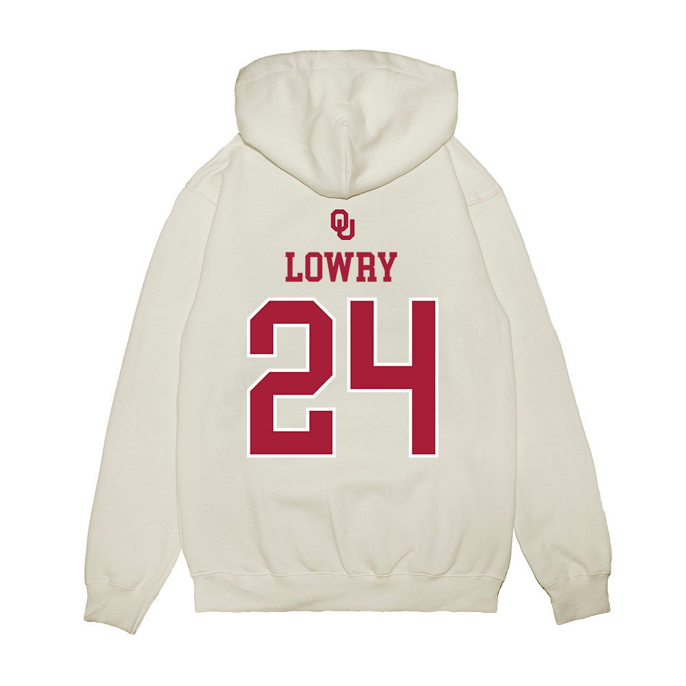 Oklahoma - NCAA Softball : Audrey Lowry - Sooners Go Yard! Premium Hooded Sweatshirt-1