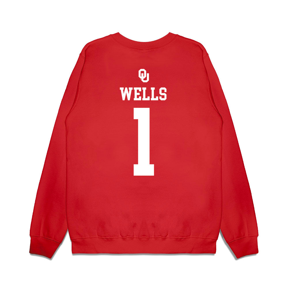 Oklahoma - NCAA Softball : Kendall Wells - Sooners Go Yard! Premium Crewneck Sweatshirt-1
