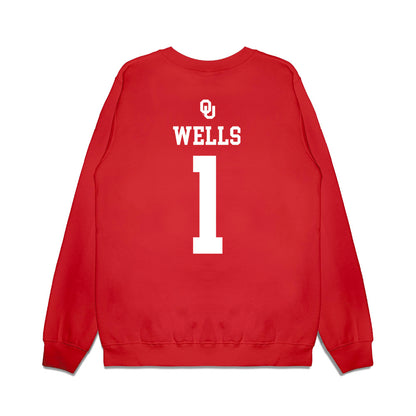 Oklahoma - NCAA Softball : Kendall Wells - Sooners Go Yard! Premium Crewneck Sweatshirt-1