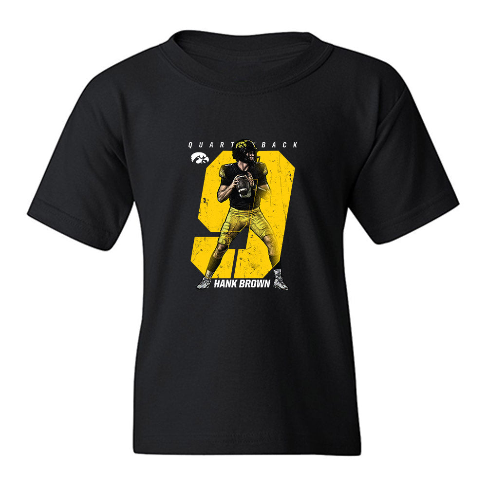 Iowa - NCAA Football : Hank Brown - Collage Youth T-Shirt-0