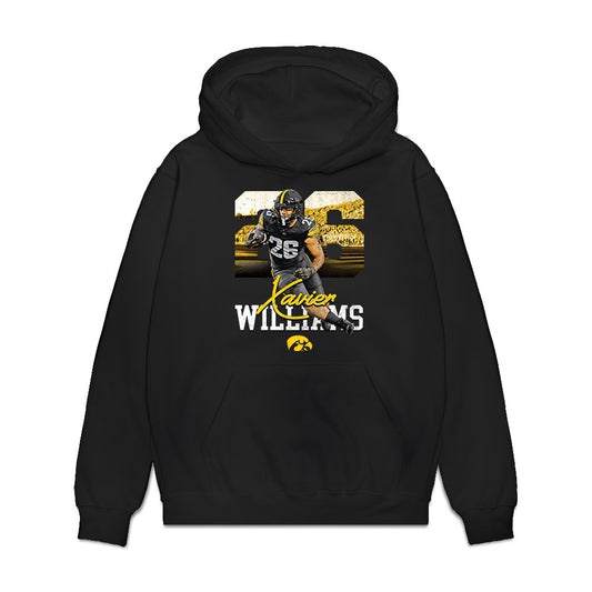 Iowa - NCAA Football : Xavier Williams - Collage Premium Hooded Sweatshirt-0