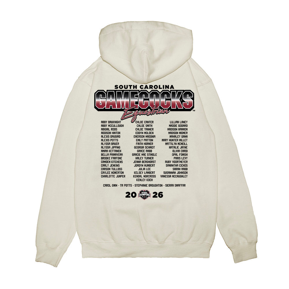 South Carolina - NCAA Equestrian : National Champions Roster Premium Hooded Sweatshirt-1