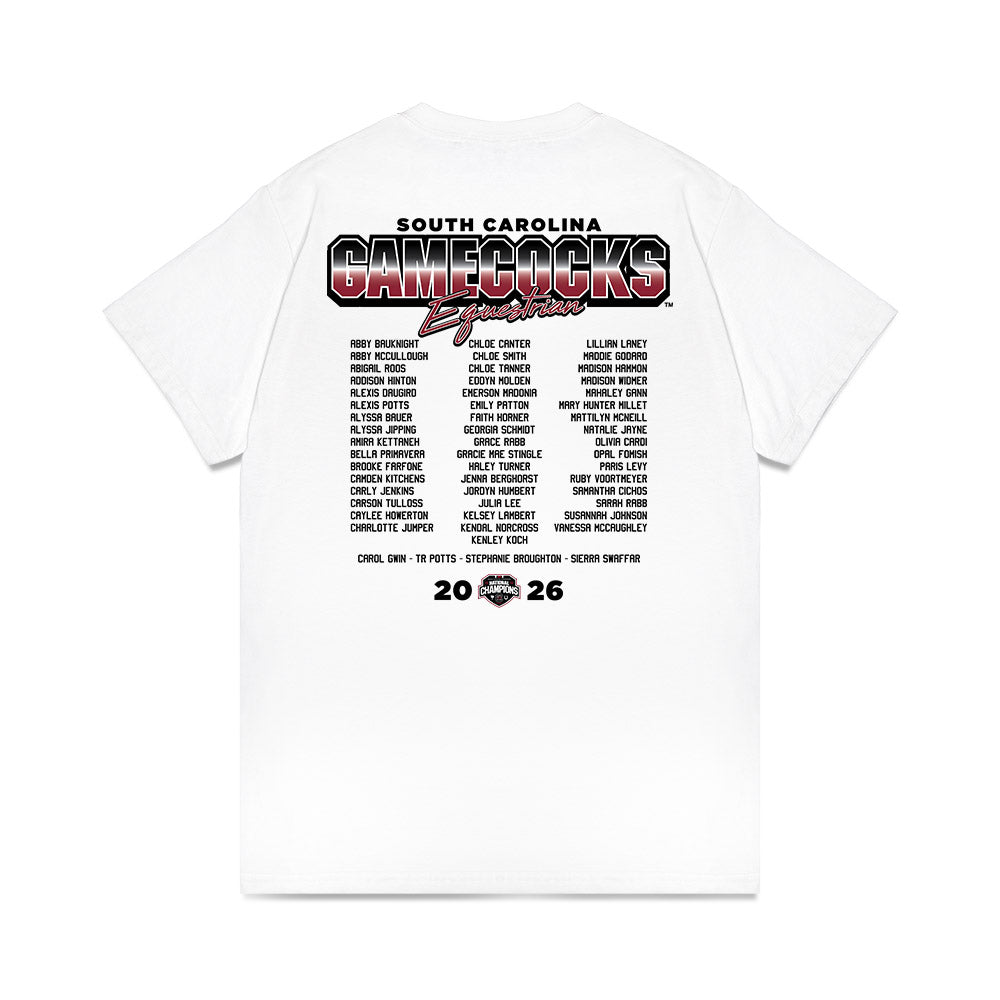 South Carolina - NCAA Equestrian : National Champions Roster Comfort Colors T-Shirt-1