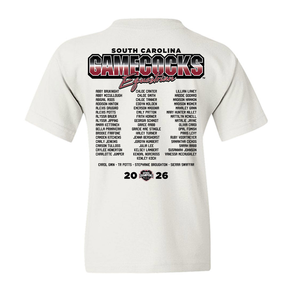 South Carolina - NCAA Equestrian : National Champions Roster Youth T-Shirt-1