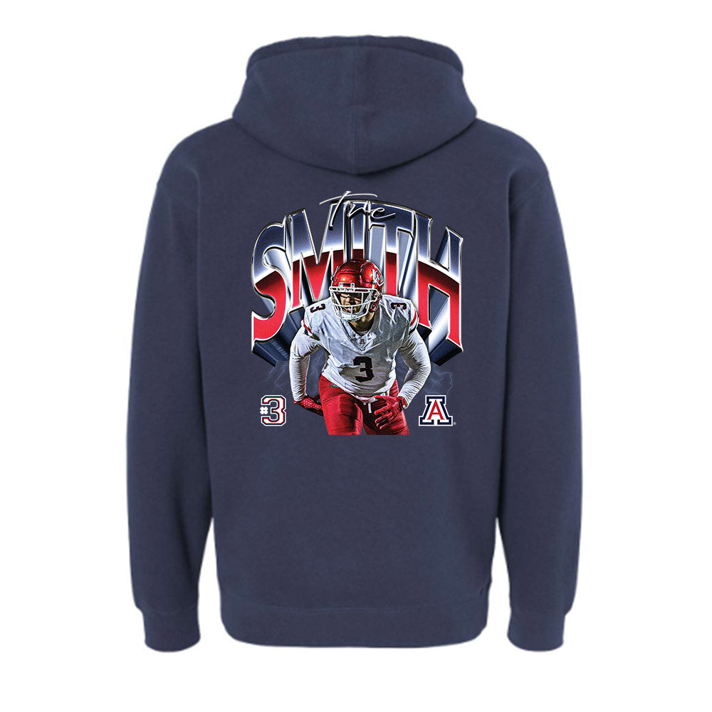 Arizona - NCAA Football : Tre Smith - Graphic Hooded Pullover Sweatshirt-1