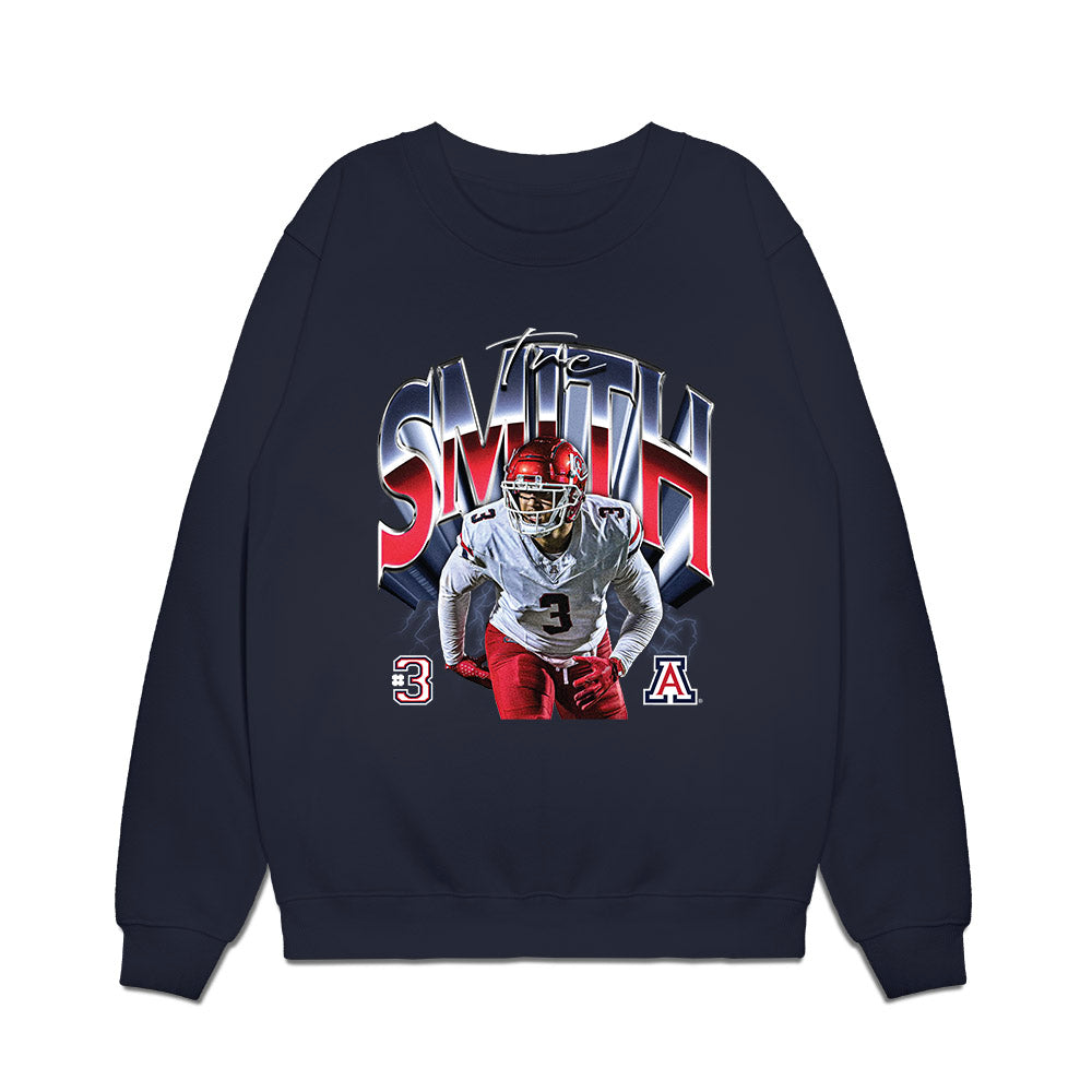 Arizona - NCAA Football : Tre Smith - Graphic Premium Crewneck Sweatshirt-0