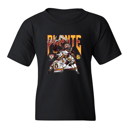 UMN Duluth - NCAA Men's Ice Hockey : Max Plante - Caricature Youth T-Shirt-0