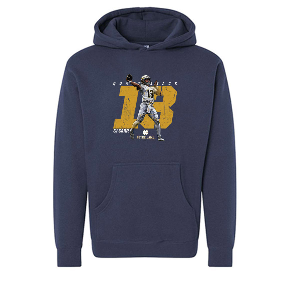 Notre Dame - NCAA Football : CJ Carr - Collage Hooded Pullover Sweatshirt-0