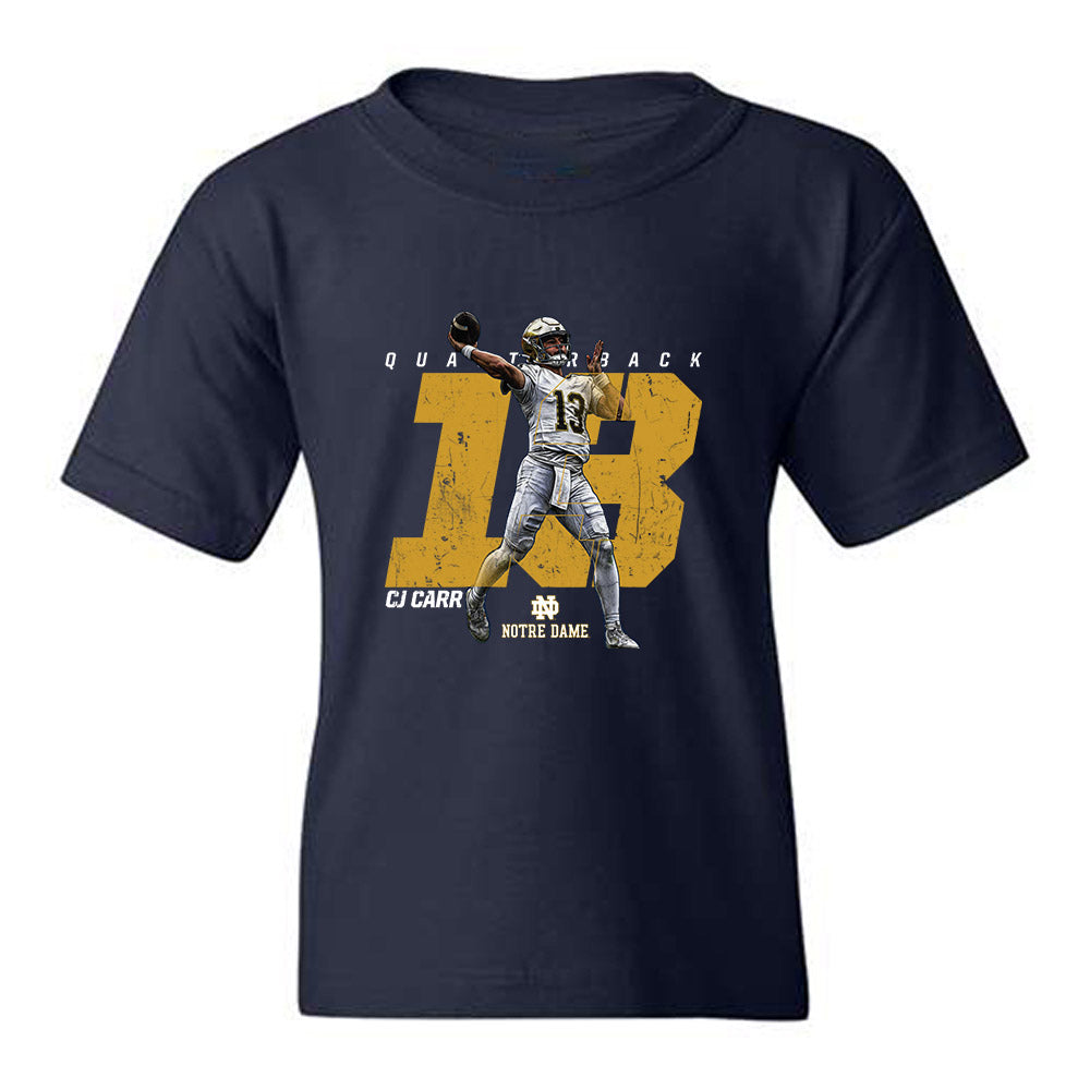 Notre Dame - NCAA Football : CJ Carr - Collage Youth T-Shirt-0