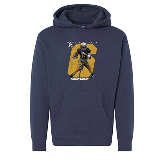 Notre Dame - NCAA Football : Jordan Faison - Collage Hooded Pullover Sweatshirt-0