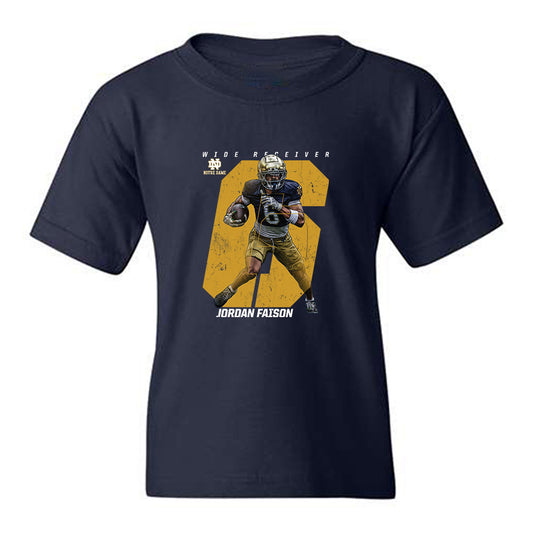Notre Dame - NCAA Football : Jordan Faison - Collage Youth T-Shirt-0