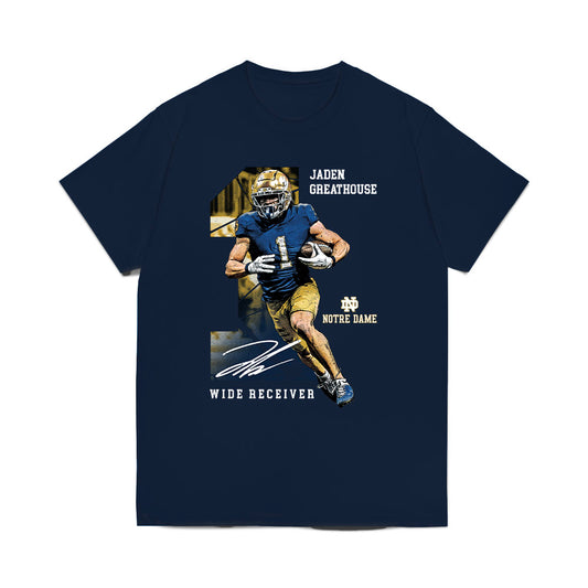 Notre Dame - NCAA Football : Jaden Greathouse - Collage Comfort Colors T-Shirt-0