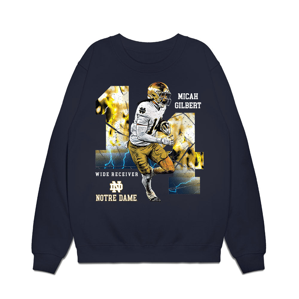 Notre Dame - NCAA Football : Micah Gilbert - Collage Premium Crewneck Sweatshirt-0
