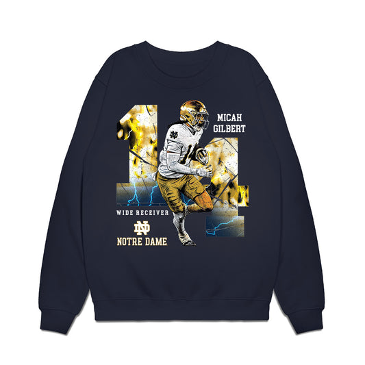 Notre Dame - NCAA Football : Micah Gilbert - Collage Premium Crewneck Sweatshirt-0