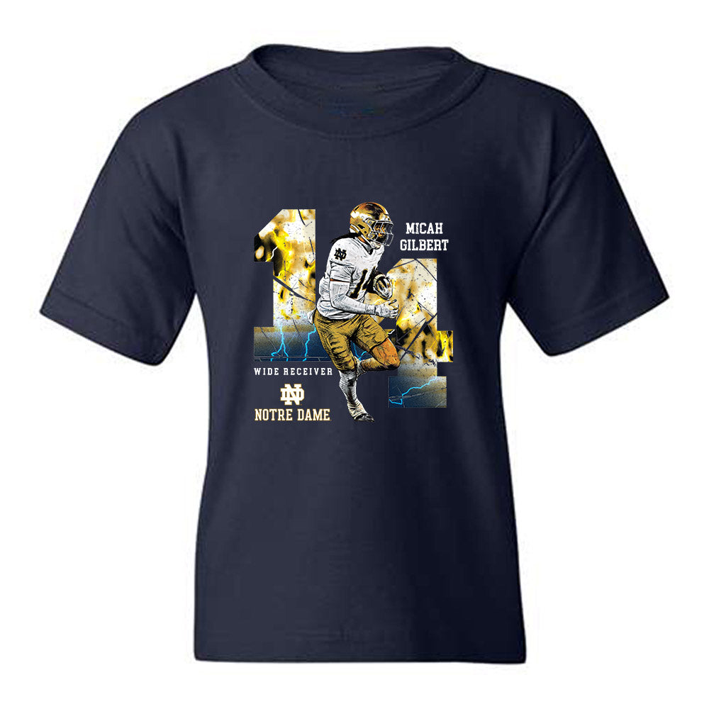 Notre Dame - NCAA Football : Micah Gilbert - Collage Youth T-Shirt-0
