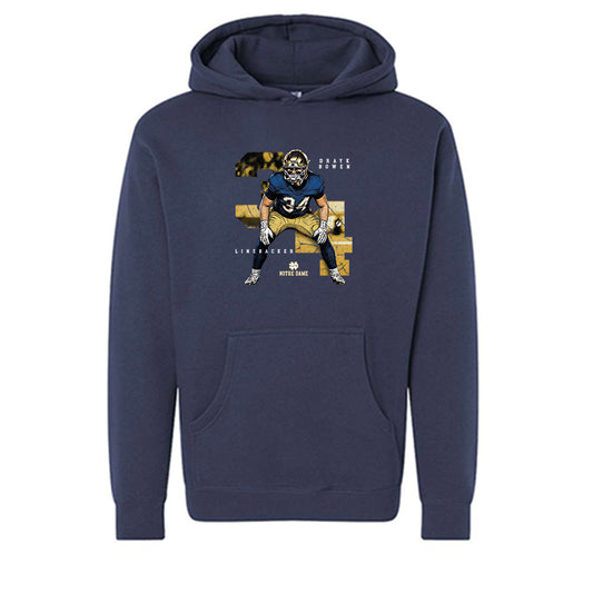 Notre Dame - NCAA Football : Drayk Bowen - Collage Hooded Pullover Sweatshirt-0