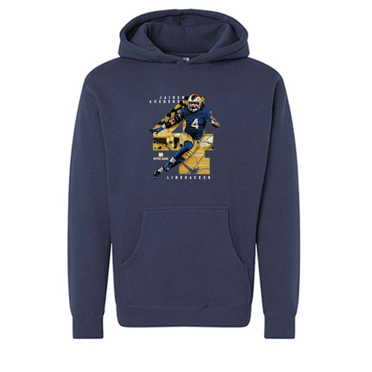 Notre Dame - NCAA Football : Jaiden Ausberry - Collage Hooded Pullover Sweatshirt-0