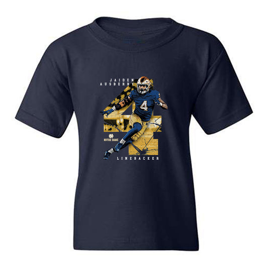 Notre Dame - NCAA Football : Jaiden Ausberry - Collage Youth T-Shirt-0