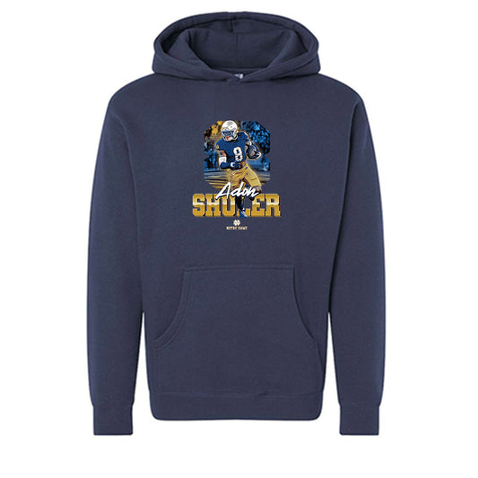Notre Dame - NCAA Football : Adon Shuler - Collage Hooded Pullover Sweatshirt-0