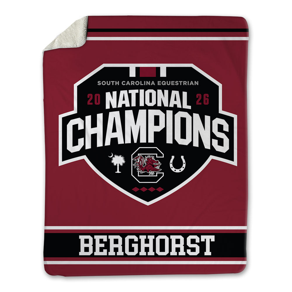 South Carolina - NCAA Equestrian : Jenna Berghorst - National Champions Blanket-0
