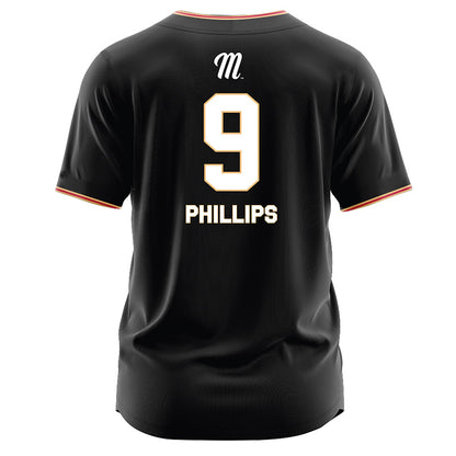 Miami of Ohio - NCAA Baseball : Drew Phillips - Black Jersey-1
