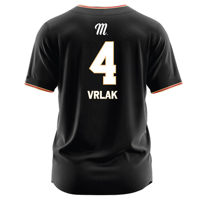 Miami of Ohio - NCAA Baseball : Jake Vrlak - Black Jersey-1