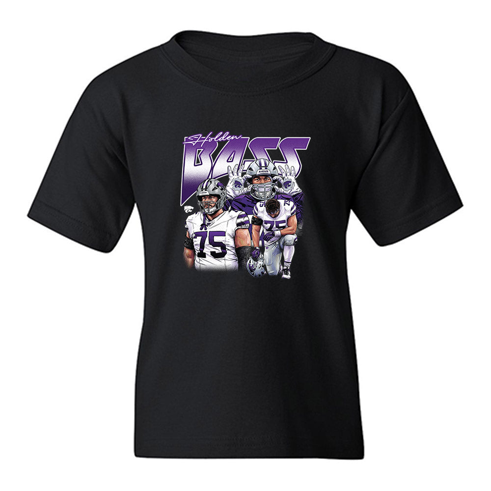 Kansas State - NCAA Football : Holden Bass - Collage Youth T-Shirt-0