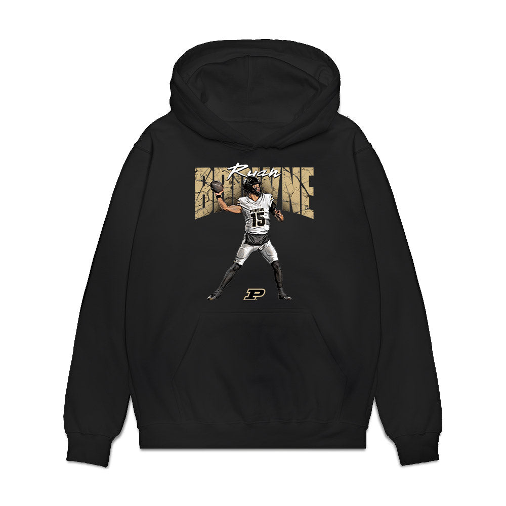 Purdue - NCAA Football : Ryan Browne - Collage Premium Hooded Sweatshirt-0