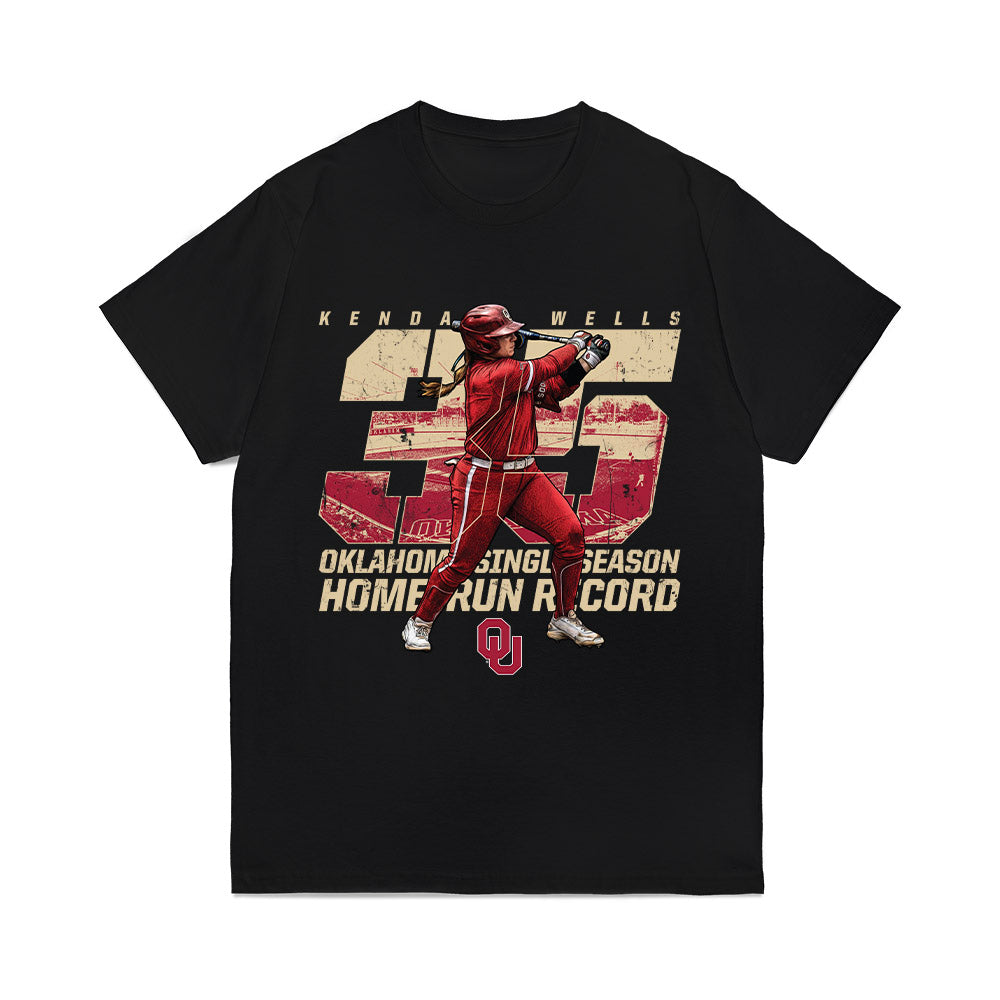 Oklahoma - NCAA Softball : Kendall Wells - Home Run Reacord Comfort Colors T-Shirt-0