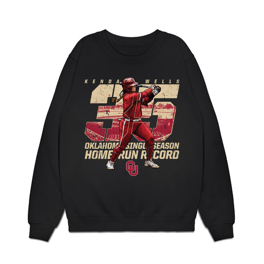 Oklahoma - NCAA Softball : Kendall Wells - Home Run Reacord Premium Crewneck Sweatshirt-0