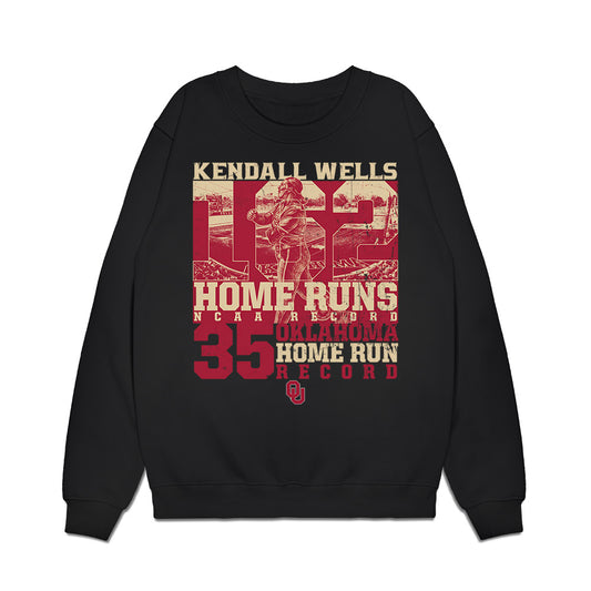 Oklahoma - NCAA Softball : Kendall Wells - Graphic Premium Crewneck Sweatshirt-0