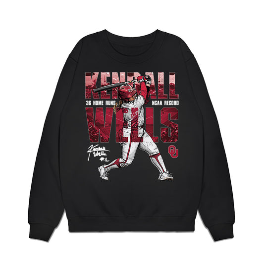 Oklahoma - NCAA Softball : Kendall Wells - HR Record Premium Crewneck Sweatshirt-0