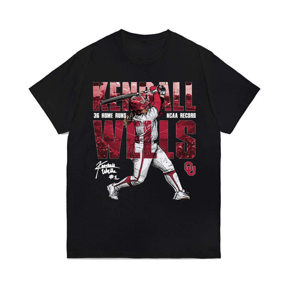 Oklahoma - NCAA Softball : Kendall Wells - HR Record Comfort Colors T-Shirt-0