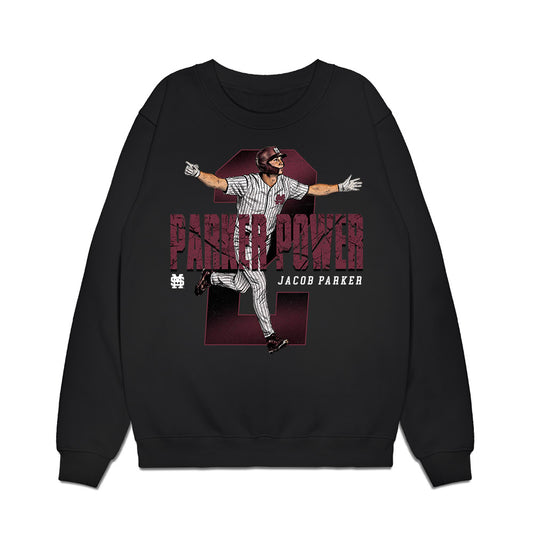Mississippi State - NCAA Baseball : Jacob Parker - Caricature Premium Crewneck Sweatshirt-0