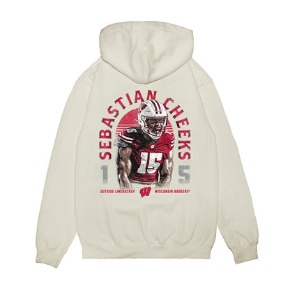 Wisconsin - NCAA Football : Sebastian Cheeks - Collage Premium Hooded Sweatshirt-1