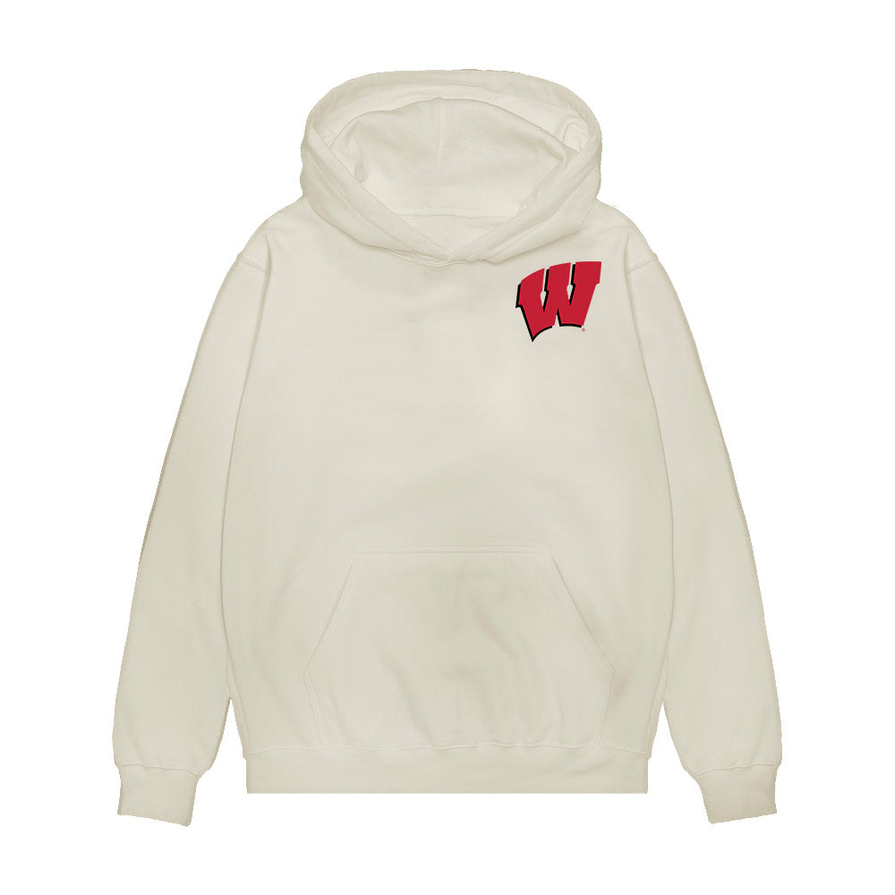Wisconsin - NCAA Football : Sebastian Cheeks - Collage Premium Hooded Sweatshirt-0
