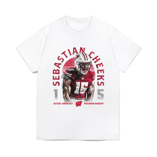 Wisconsin - NCAA Football : Sebastian Cheeks - Collage Comfort Colors T-Shirt-0