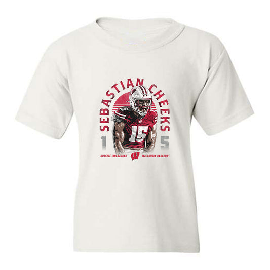 Wisconsin - NCAA Football : Sebastian Cheeks - Collage Youth T-Shirt-0