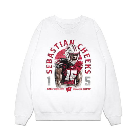 Wisconsin - NCAA Football : Sebastian Cheeks - Collage Premium Crewneck Sweatshirt-0