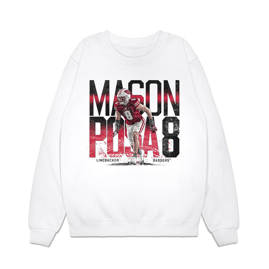 Wisconsin - NCAA Football : Mason Posa - Collage Premium Crewneck Sweatshirt-0