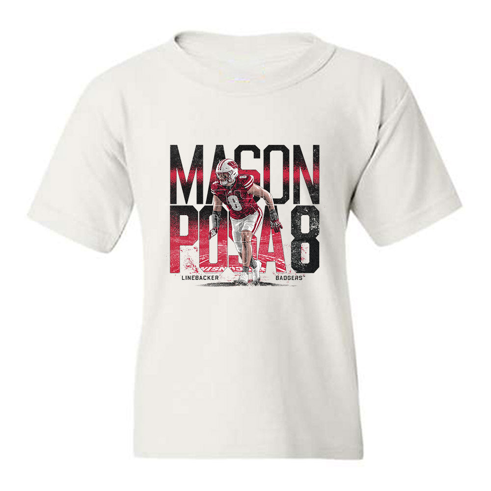 Wisconsin - NCAA Football : Mason Posa - Collage Youth T-Shirt-0