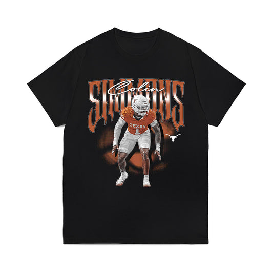 Texas - NCAA Football : Colin Simmons - Collage Comfort Colors T-Shirt-0