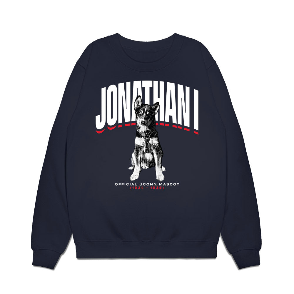UConn - Huskies Mascot : Jonathan I - Premium Crewneck Sweatshirt-0