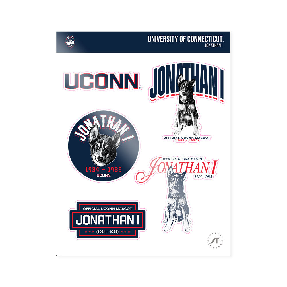 UConn - Huskies Mascot : Jonathan I - Sticker Sheet-0