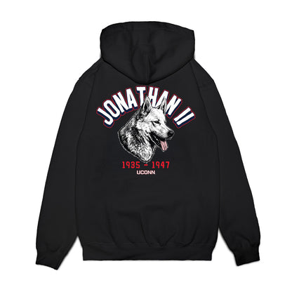 UConn - Huskies Mascot : Jonathan II - Caricature Premium Hooded Sweatshirt-1