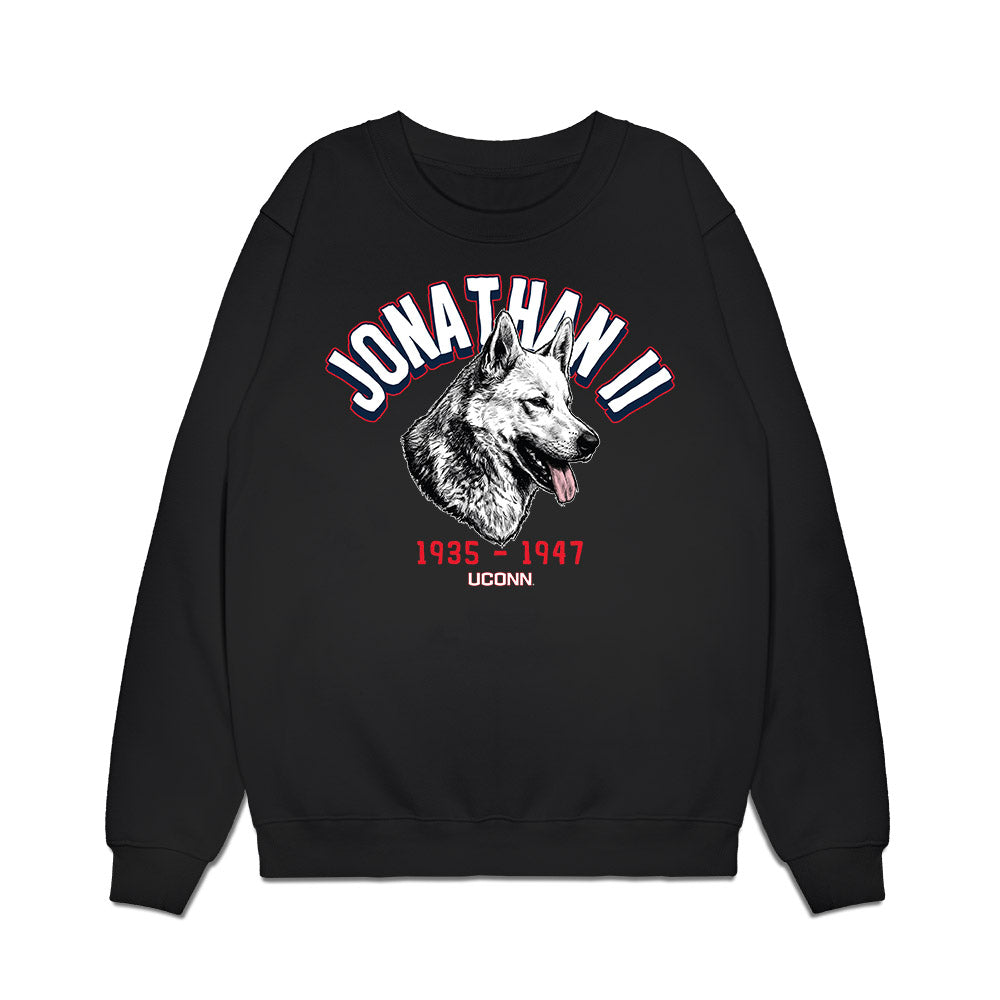 UConn - Huskies Mascot : Jonathan II - Caricature Premium Crewneck Sweatshirt-0