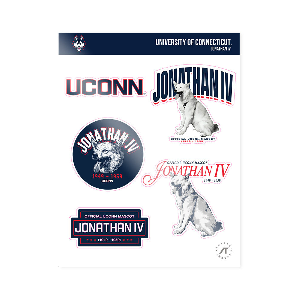 UConn - Huskies Mascot : Jonathan IV - Sticker Sheet-0