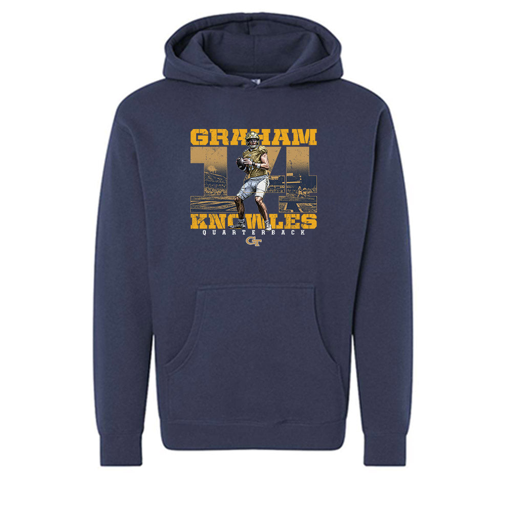 Georgia Tech - NCAA Football : Graham Knowles - Collage Hooded Pullover Sweatshirt-0