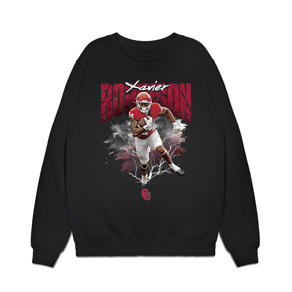 Oklahoma - NCAA Football : Xavier Robinson - Collage Premium Crewneck Sweatshirt-0